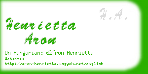 henrietta aron business card